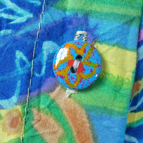 Xtreme Island Design Tropical Maxi Shift Dress Short Sleeve Pockets Large - Picture 5 of 11